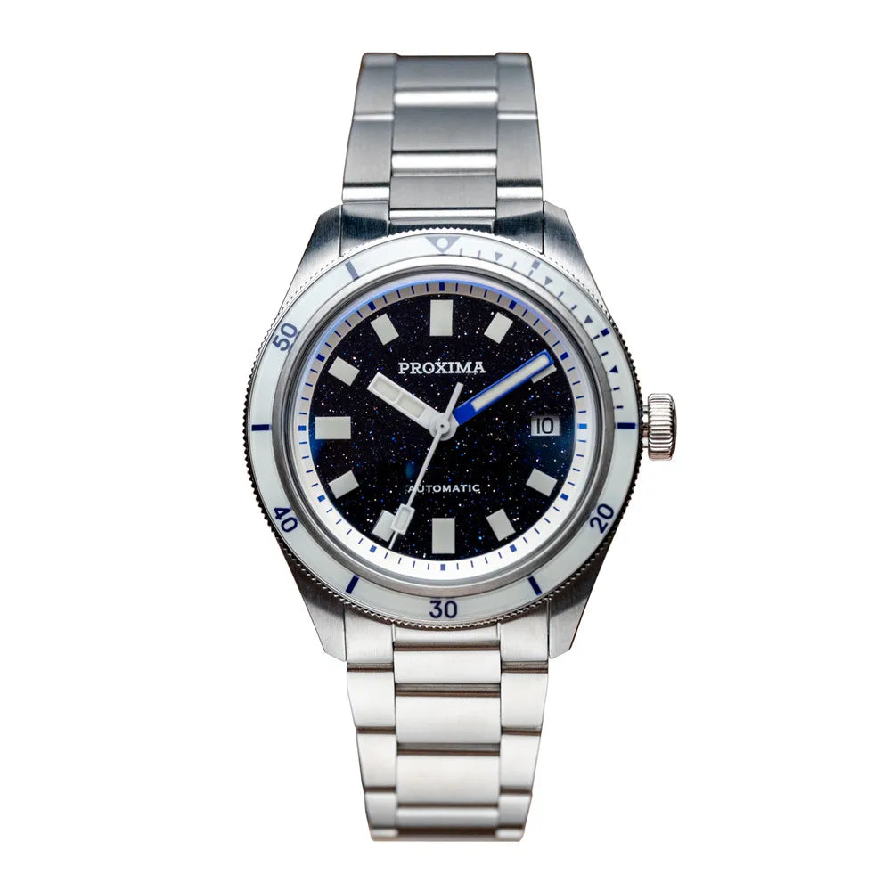 Proxima PX1721 Men's Automatic Mechanical Watches Aventurine Dial 39mm Sapphire Stainless Steel Waterproof Watch Reloj Hombre