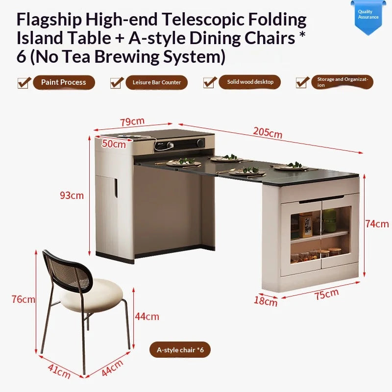 Any Size Custom High End Italian Minimalist Sintered Stone Tea Table Foldable Extendable Easy Storage Universal Household Commer