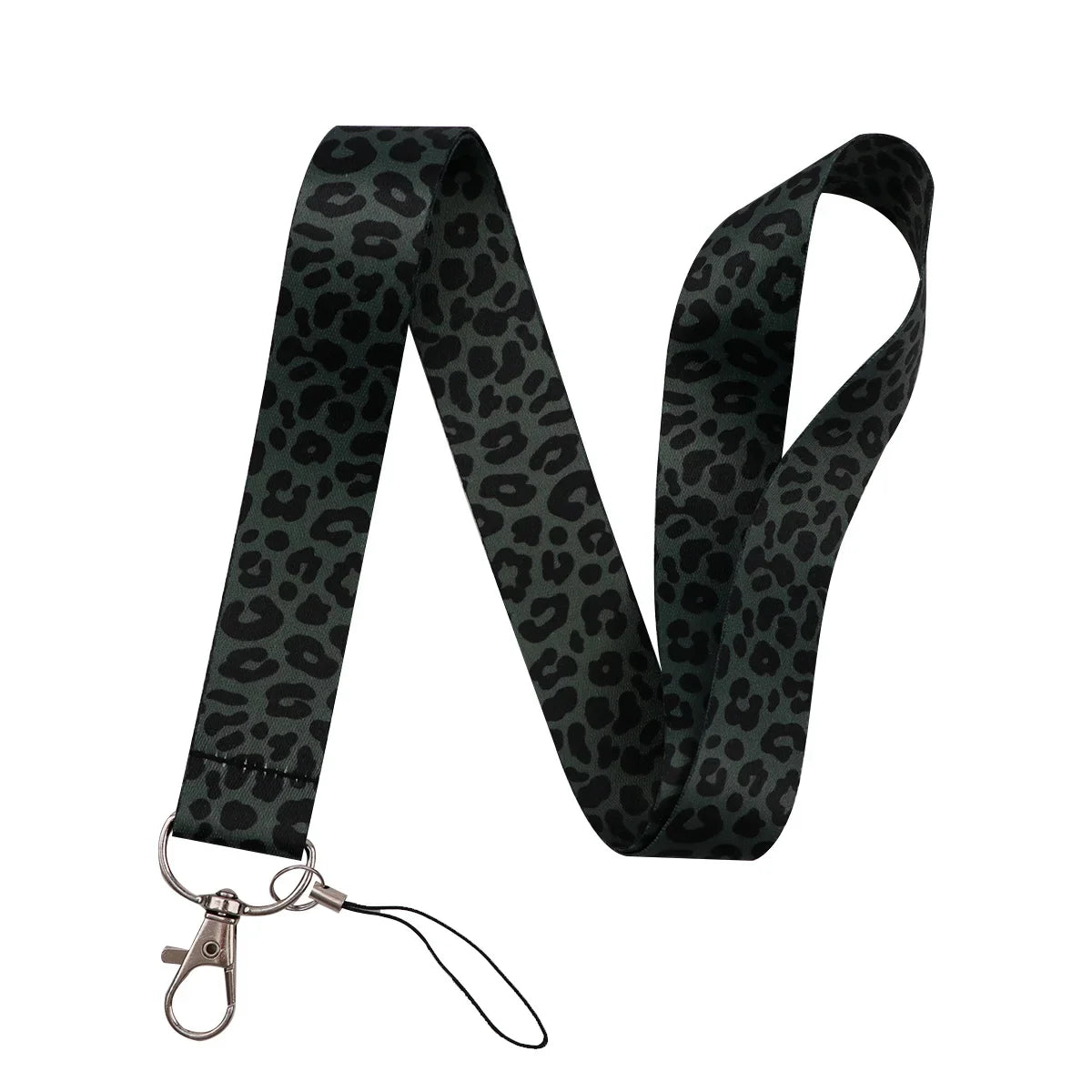 Gray Leopard Print Fashion Lanyard for Key Neck Strap Lanyard Card ID Badge Holder Key Chain Key Holder Keyring Accessories Gift