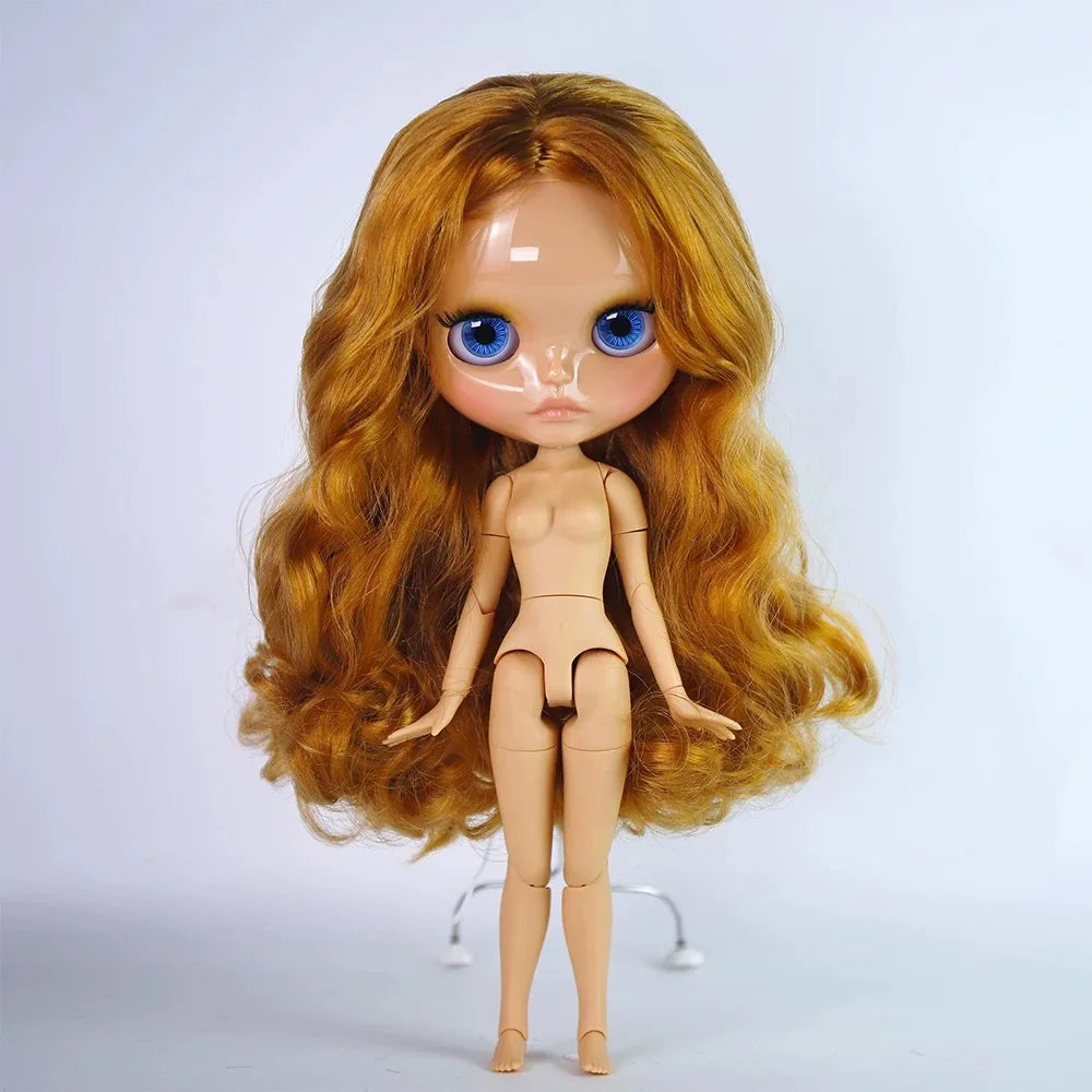 ICY DBS Blyth 30cm Doll Tan Skin Matte Face Glossy Face Pouting Lips 19 Joints Body Doll DIY Makeup Costume Doll Girls Gift Toy