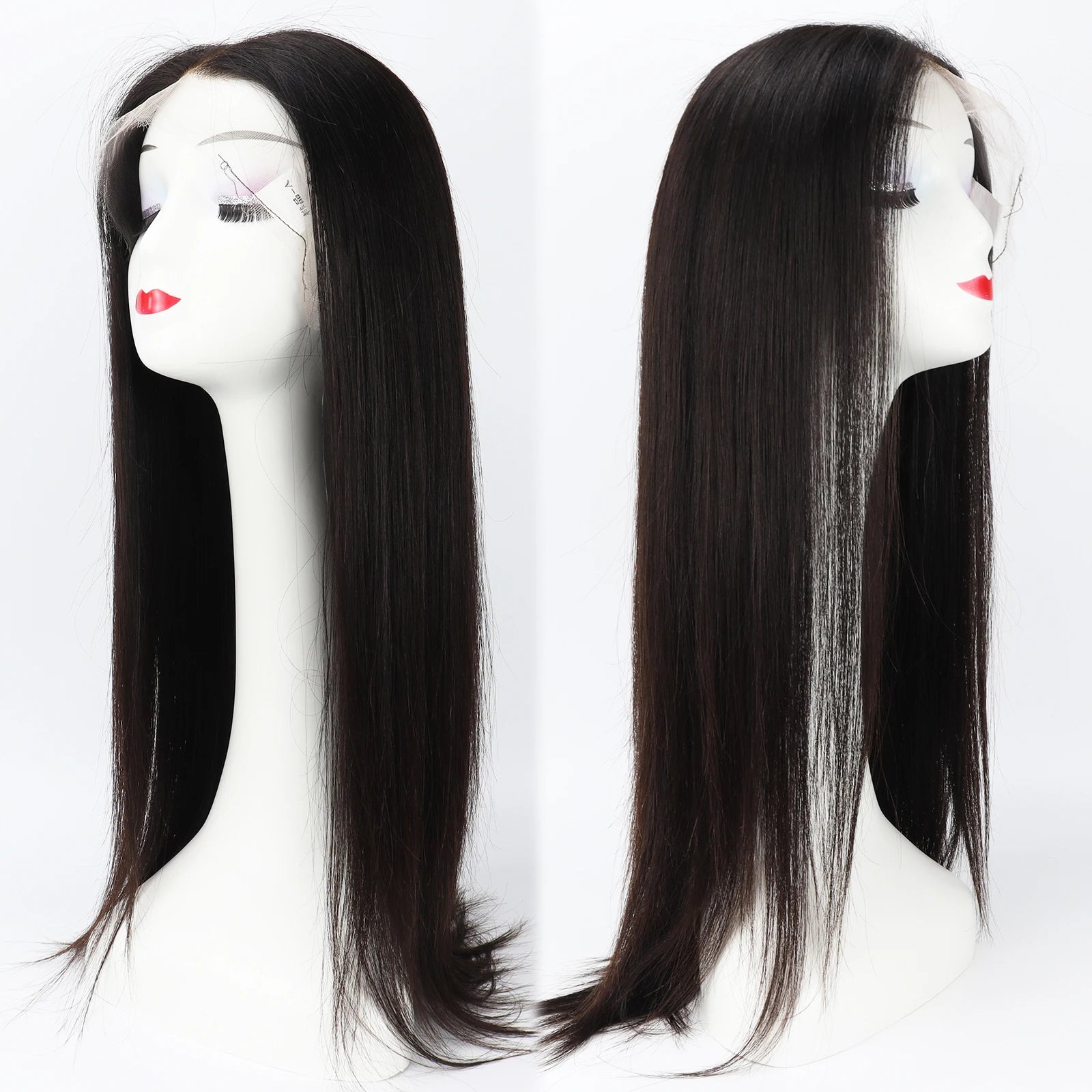 Invisiable Knots wig for Women 22inch Real Virgin European Human Hair Wig HD Lace with Fabric Natural Hairline Soft Breathable