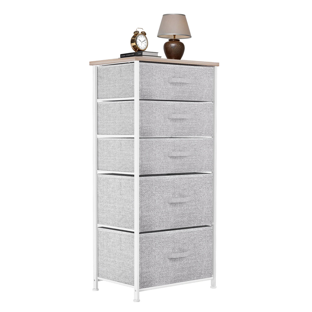 YITAHOME 5-Drawer Fabric Dresser - Steel Frame & Wood Top with Easy-Pull Bins, Storage Organizer for Bedroom, Living Room
