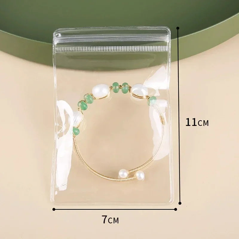 10/20/30/50pcs Jewelry Organizer Pouch Bags Transparent PVC Anti-Oxidation Earring Pendant Necklace Bracelet Storage Holder 2035
