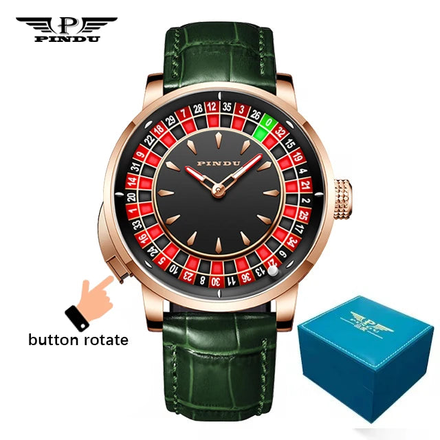 PINDU Roulette Table Table Ceramic Sphere Sapphire Waterproof Mechanical Watches Equipped With NH35A Movement For More Accuracy