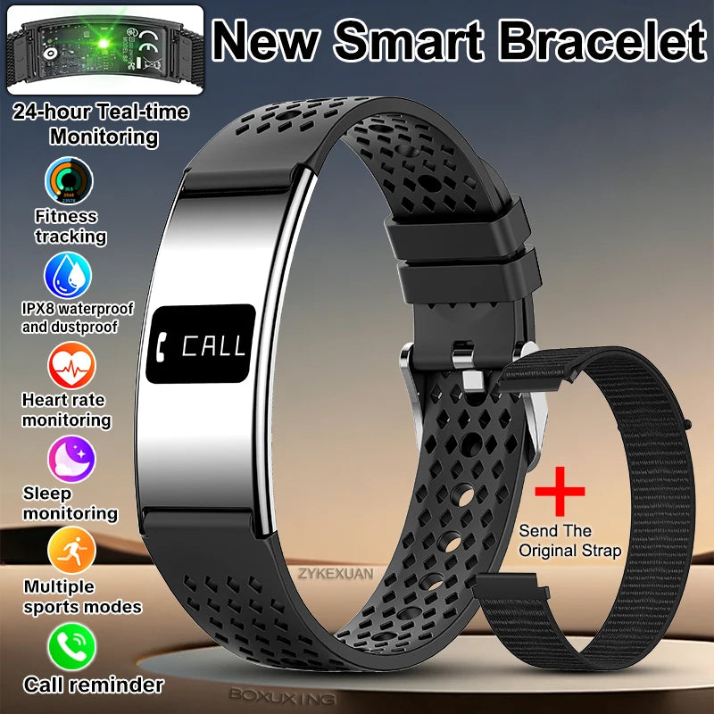2026 New Fitness Tracker Smart Bracelet Men Women IPX8 Waterproof Heart Rate Sleep Monitoring Outdoor Sport Pedometer Smartwatch