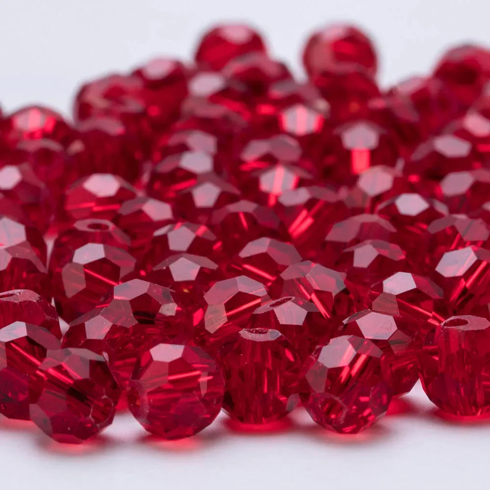 3 4 6 8mm Round Crystal Beads Faceted Transparent Glass Beads Loose Spacer Beads for Jewerly Making Needlework Bracelet Necklace