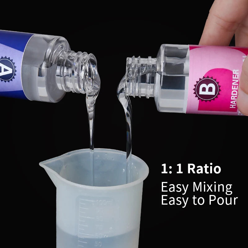 1:1 Crystal Clear Epoxy Resin Kit High Gloss & Bubbles Free Art Resin Supplies for Coating and Casting Craft DIY Jewelry Making