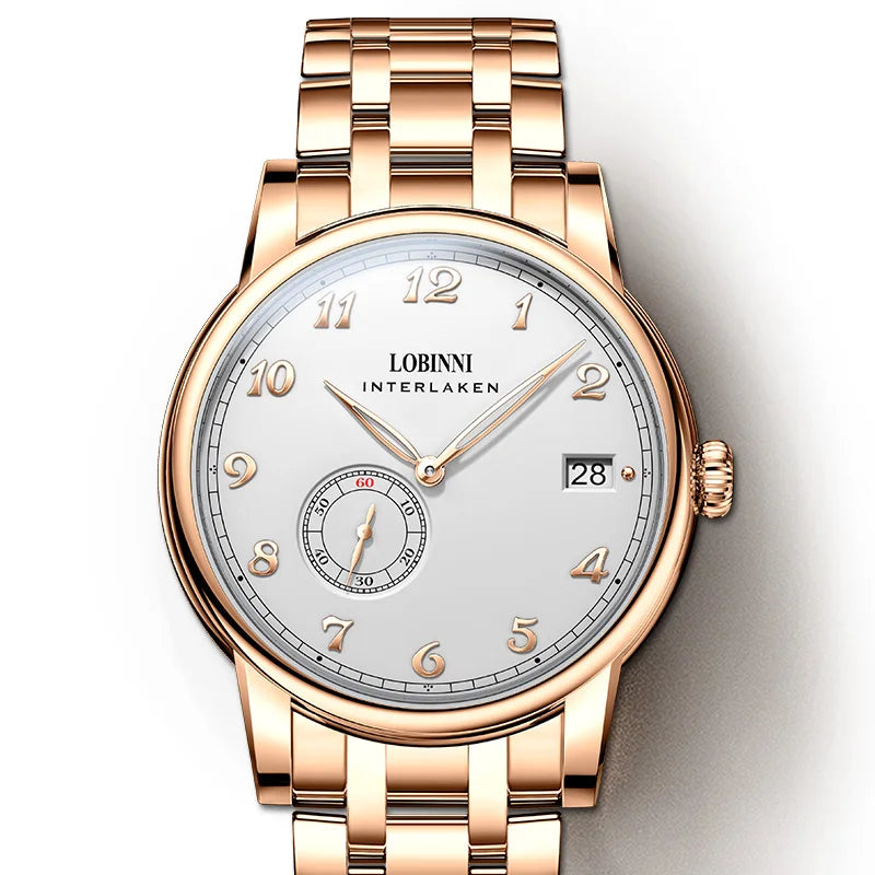 Lobinni Hangzhou 5000A Micro-Rotor Movement Men Automatic Watches Menchical Male Ultra-Thin Mens Wristwatch Business 1888