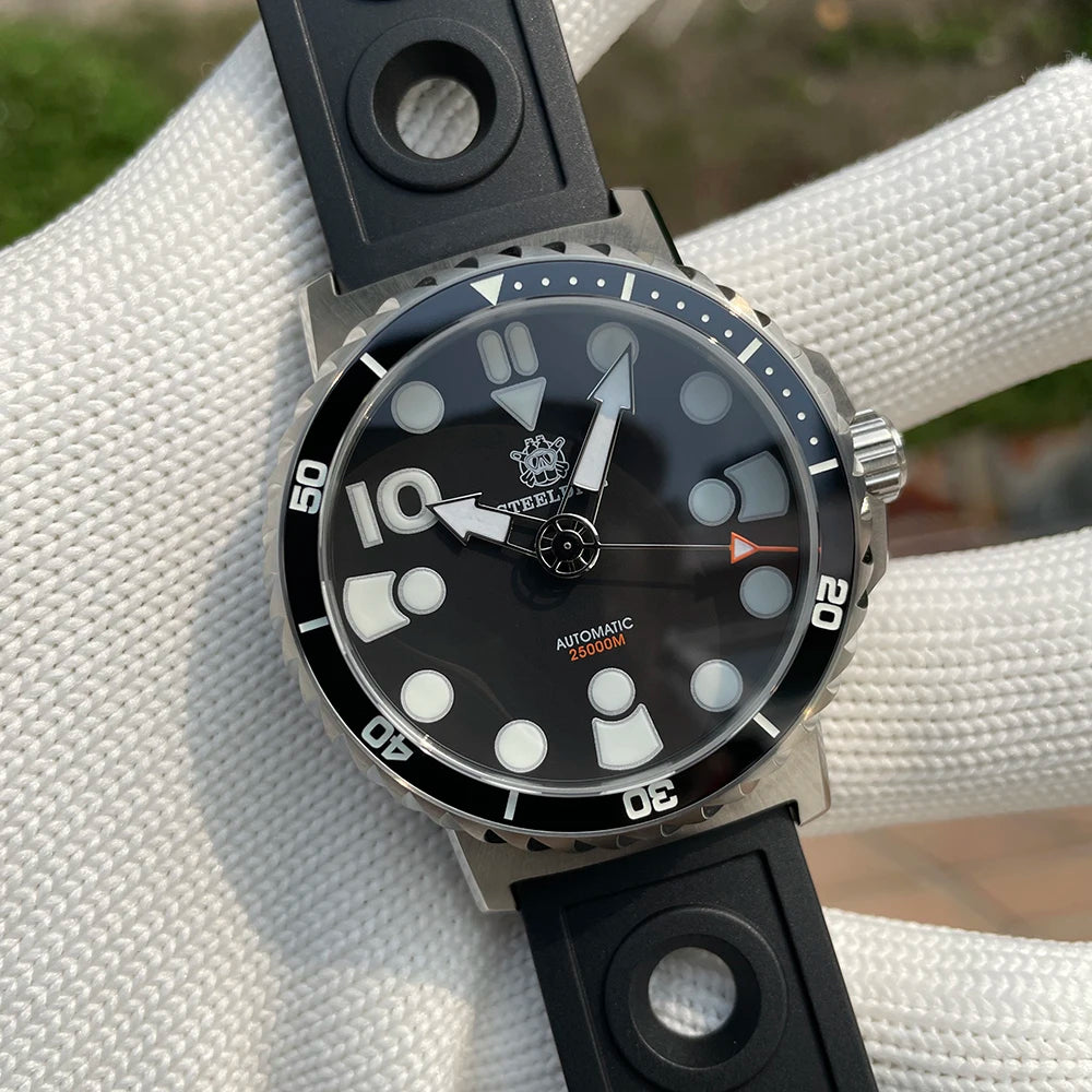 STEELDIVE Official SD1982 46.5mm Big Size Ceramic Bezel 25000M Waterproof Sapphire Glass Thick NH35 Automatic Mens Dive Watches