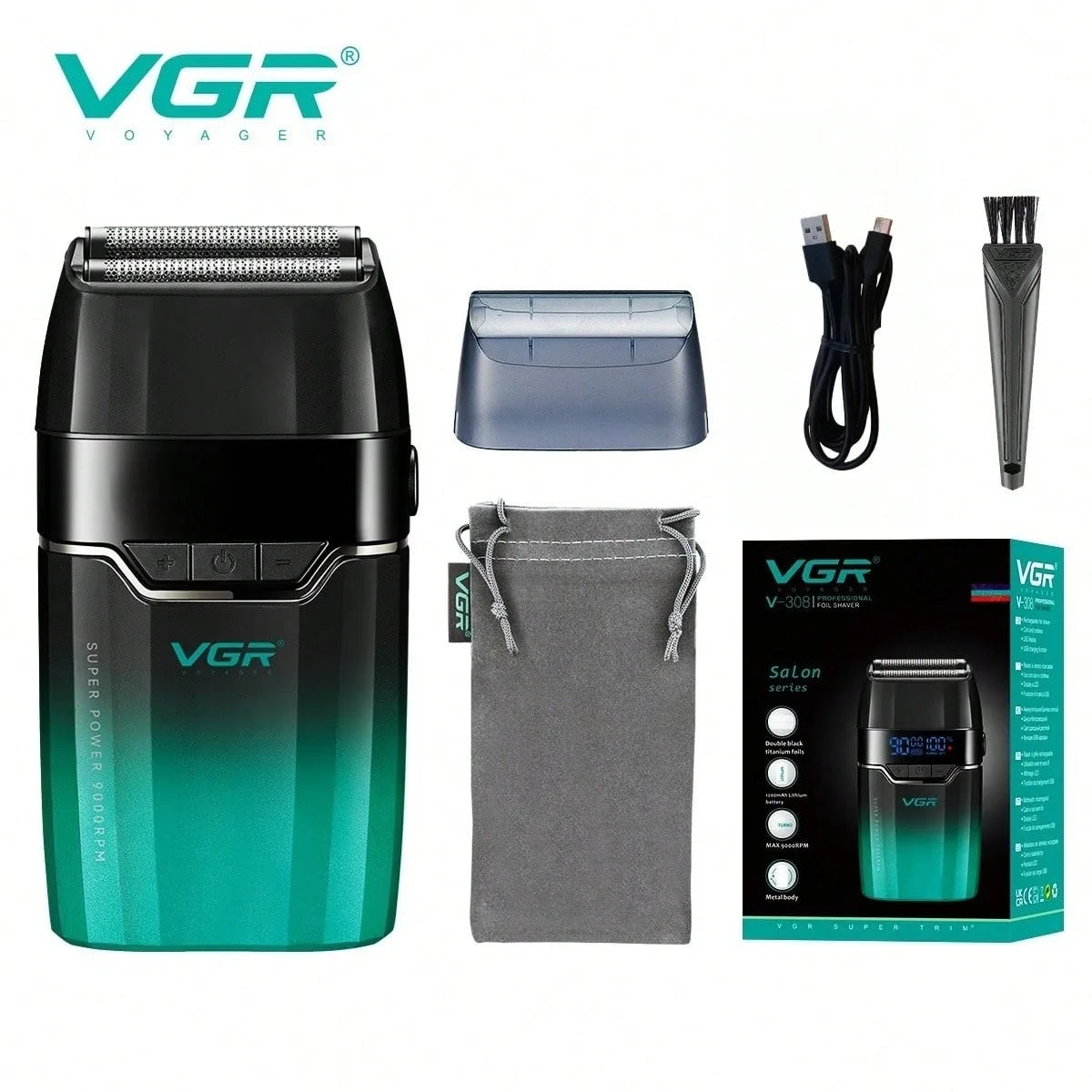 VGR Hair Trimmer Professional Shaver Adjustable Hair Clippers Cordless Hair Cut Machine Metal Trimmer for Men V-003 V-906 V-308