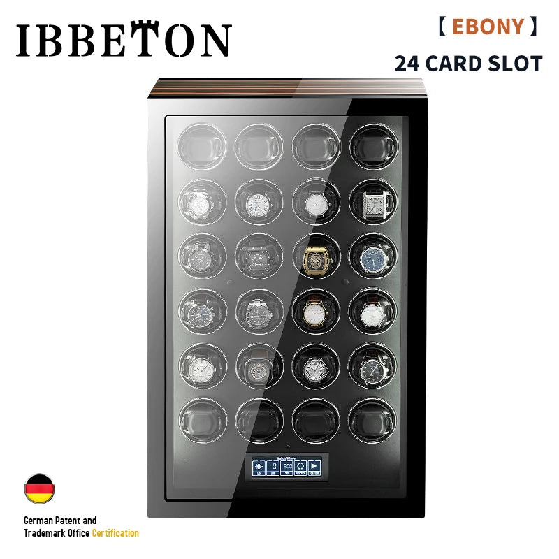 Luxury Automatic Watch Winder 24 Watches with Mabuchi Motor LCD Touch Screen and Remote Control Watch Storage Box