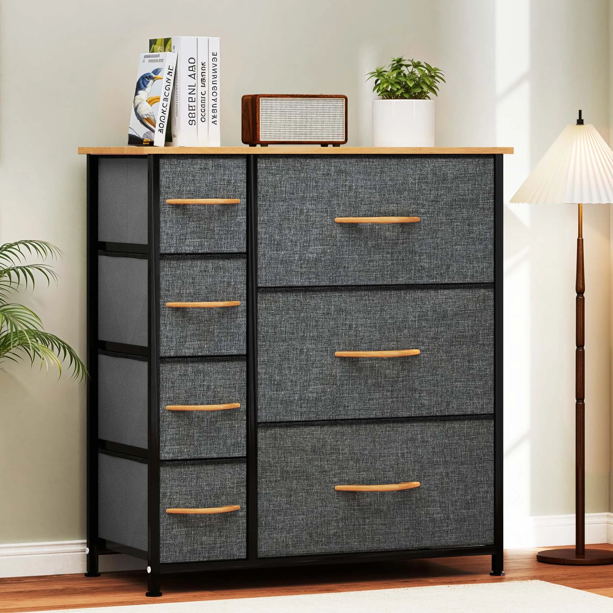 YITAHOME 7-Drawer Fabric Dresser - Steel Frame & Wood Top w/Easy-Pull Bins, Storage Organizer for Bedroom, Living Room, Closet