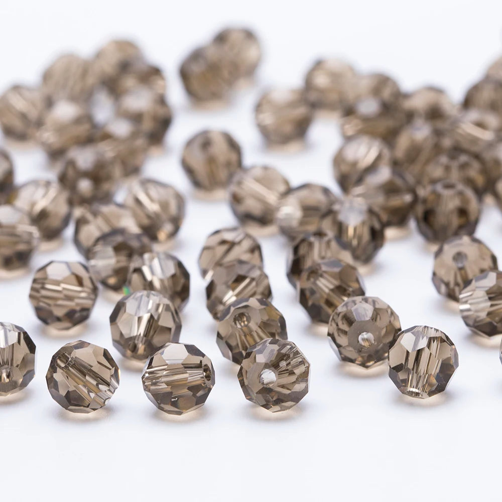 3 4 6 8mm Round Crystal Beads Faceted Transparent Glass Beads Loose Spacer Beads for Jewerly Making Needlework Bracelet Necklace