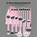 22pcs Makeup Brush Set Including 20pcs Professional Aluminum Tube Makeup Brushes, 2pcs Air Cushion Puffs For Daily Use
