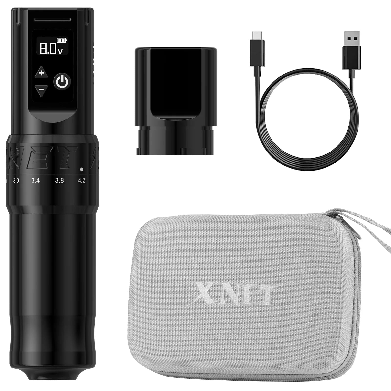 XNET Talos Adjustable Wireless Tattoo Machine Pen 2.0-4.2mm Coreless Motor For Dotwork Tattoo Makeup Microplasty Pen For Tattoo