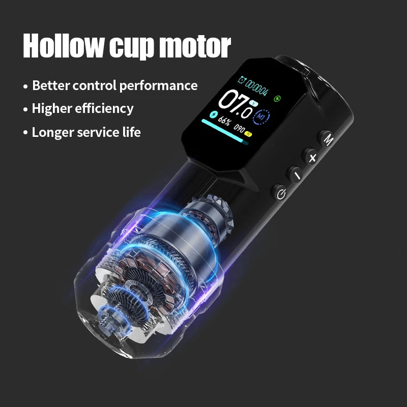 Large Color Screen Digital Display YILONG Wireless Tattoo Pen New Permanent Makeup Tattoo Machine with 1500MAH Power Tattoo Gun