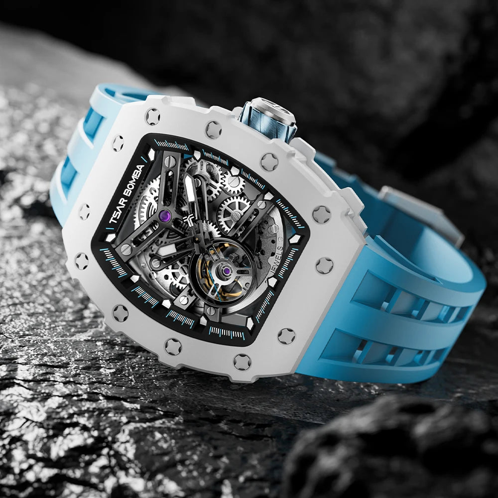 TSAR BOMBA Ceramics Automatic Watch for Men Japan Movement Luxury Waterproof Mens Mechanical Watches Clock