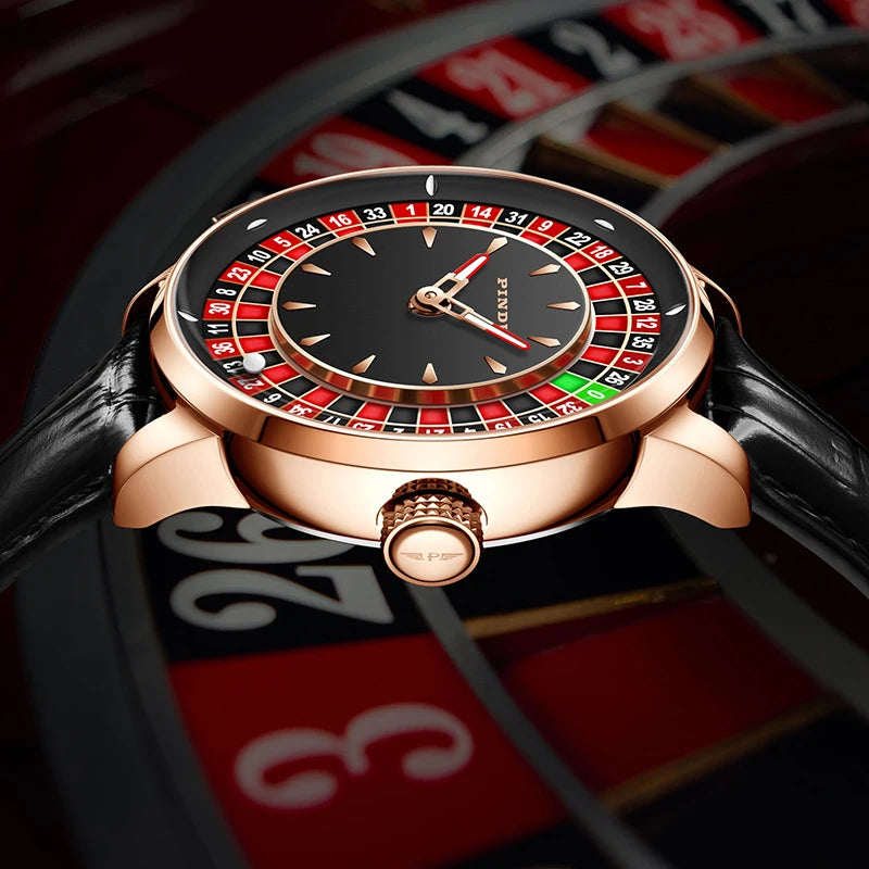 PINDU Roulette Table Table Ceramic Sphere Sapphire Waterproof Mechanical Watches Equipped With NH35A Movement For More Accuracy