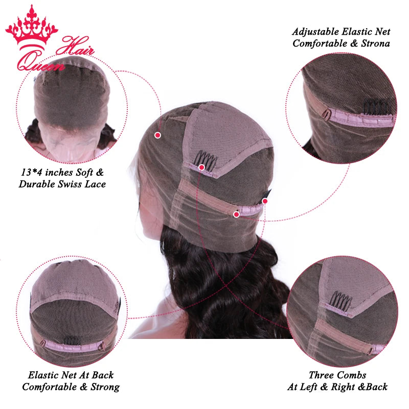 Queen Hair HD Full Lace Wig Body Wave / Straight Raw Human Hair Comfortable and Breathable High Ponytail Available Natural Look