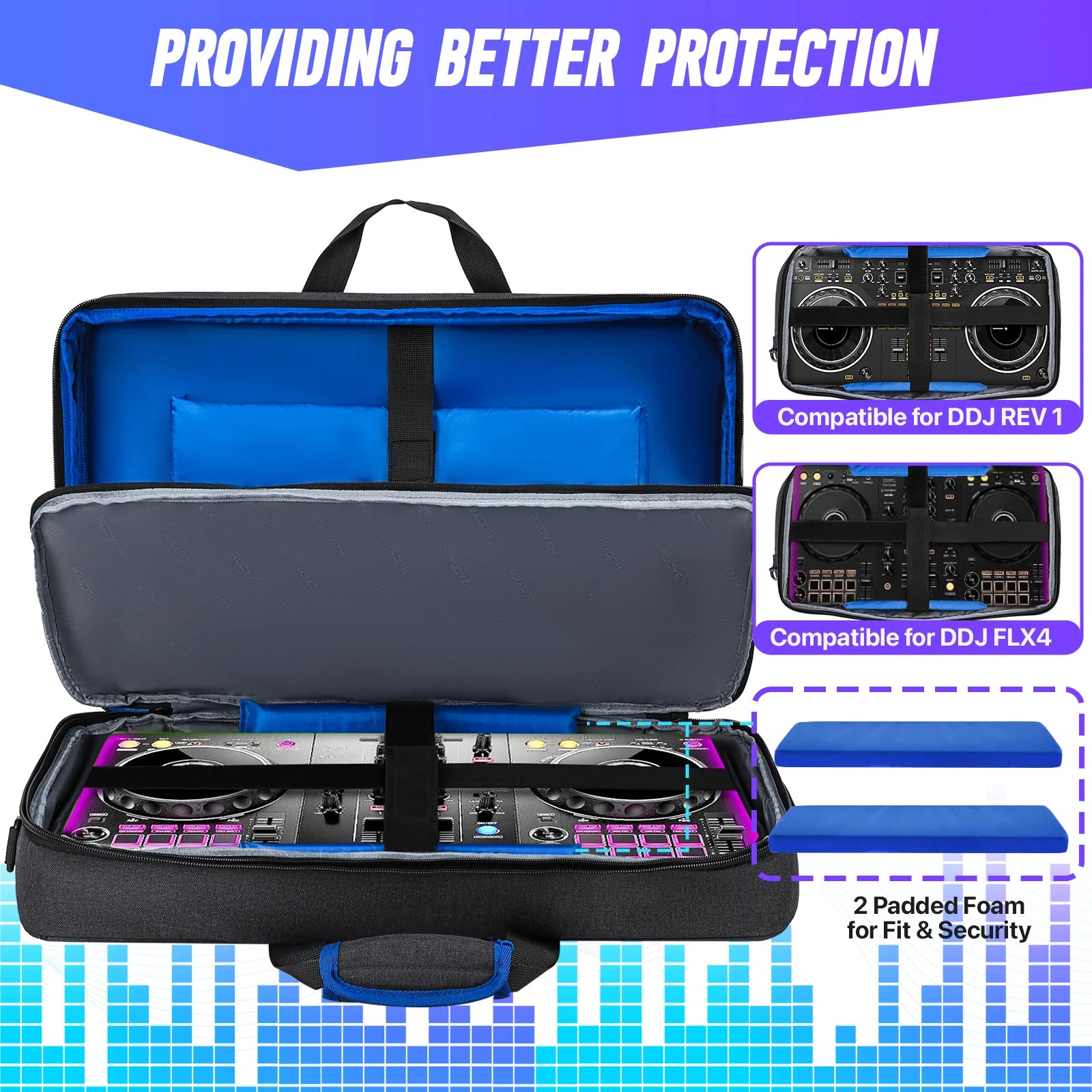 Portable DJ Controller Padded Storage Bags Protective for Compatible DJ DDJ-400 DDJ-FLX4 DDJ-REV 1 DJ Turntables Protective Bag