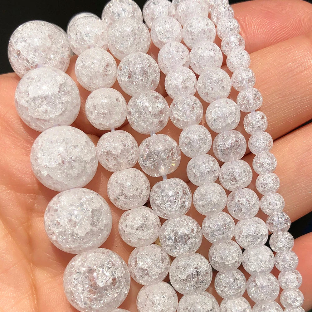Natural Stone Round Flame Stone Beads Yooperlite Fire Sodalite Loose Spacer Beads for Jewelry Making DIY Bracelets Necklace 15''