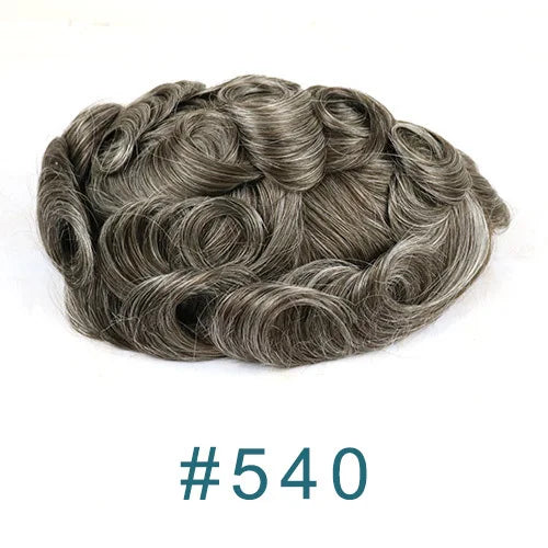 100% Human Hair Ombre Honey Brown Men's Wig Capillary Prosthesis System Natural Hairline Durable Thin Skin Base Man Toupee