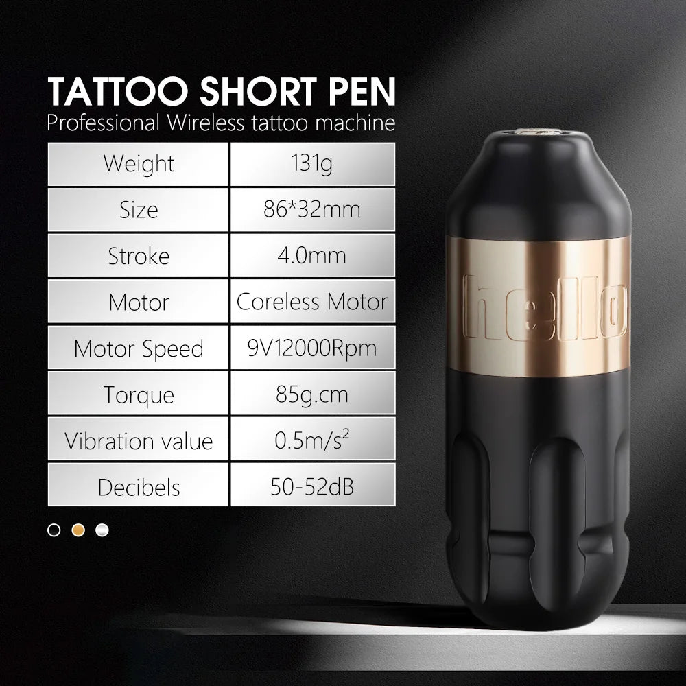 Ambition Stroke 4.0mm Rotary Tattoo Machine Coreless Motor Permanent Makeup Pen Grip 33mm RCA Interface For Body Art