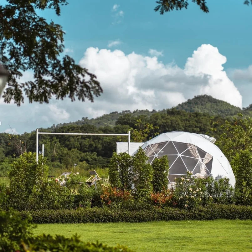 Luxury Geodesic Dome Tent for Glamping Outdoor Waterproof Insulated Camping Pod Hotel Bubble House with Clear Window
