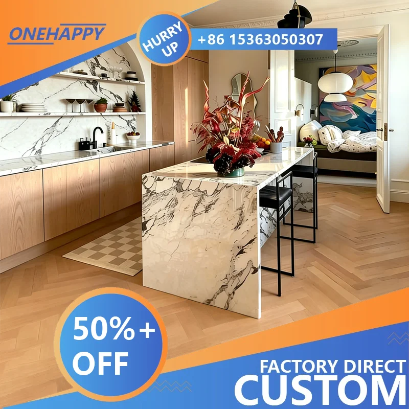 Any Size Custom Italian Minimalist Luxury Natural Marble Kitchen Island Dining Table Stone Top Modern Home Open Kitchen Table 13