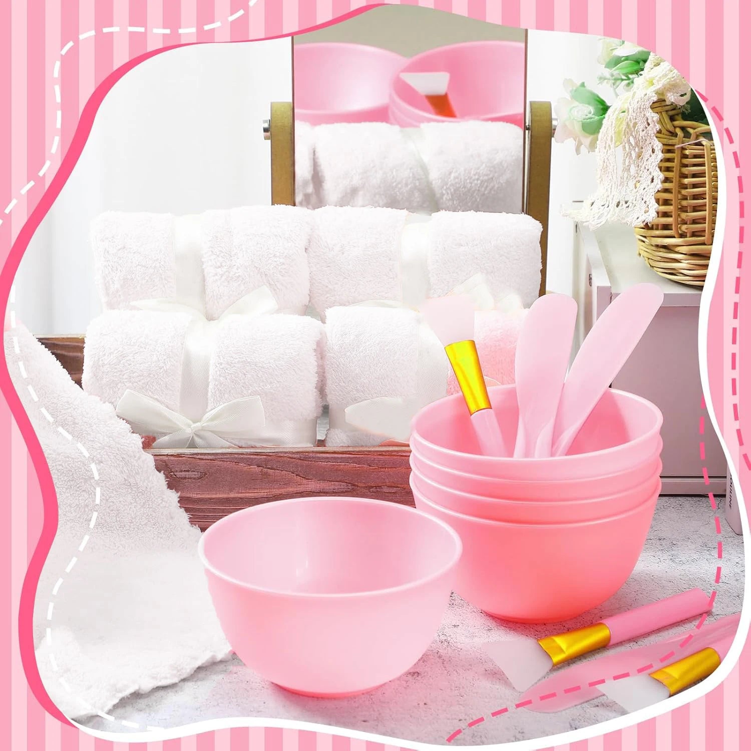 6-18 Sets Kids Pink Spa Party Supplies for Girls Makeup Sleepover Kit Spa Birthday Party Favors Supplies Gift for Children