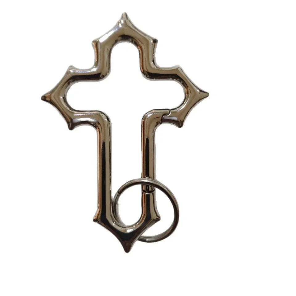 Y2K Punk Star Oval Essential Icon Carabiner Keychain Axe Shaped Mountaineering Car Key Ring Gothic Backpack Decor Korean Fashion