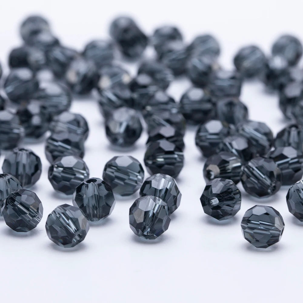 3 4 6 8mm Round Crystal Beads Faceted Transparent Glass Beads Loose Spacer Beads for Jewerly Making Needlework Bracelet Necklace
