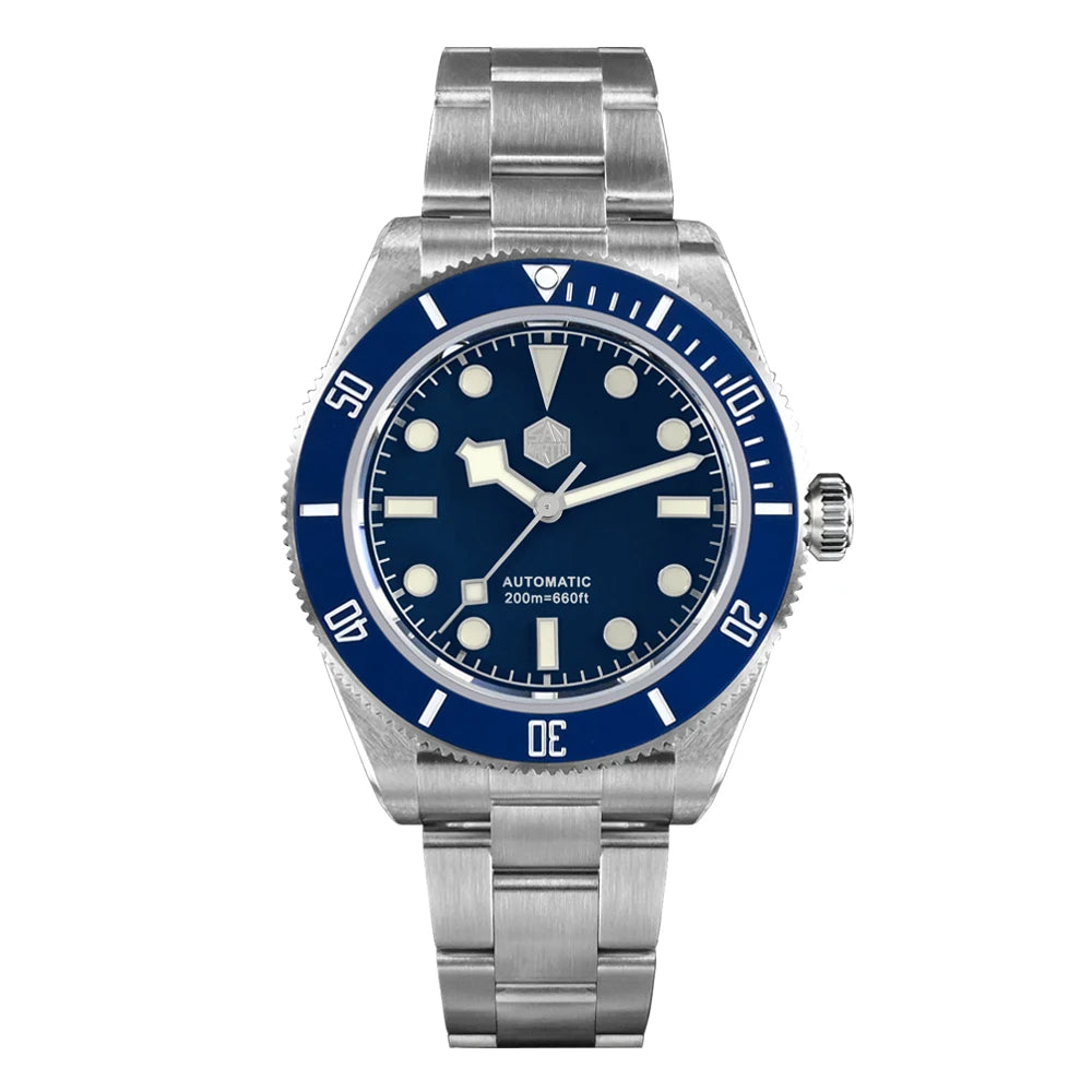 San Martin 40mm Vintage Diver Luxury Men Wristwatch Brand Classic BB58 PT5000 Automatic Mechanical Watches Sapphire 20Bar SN0008