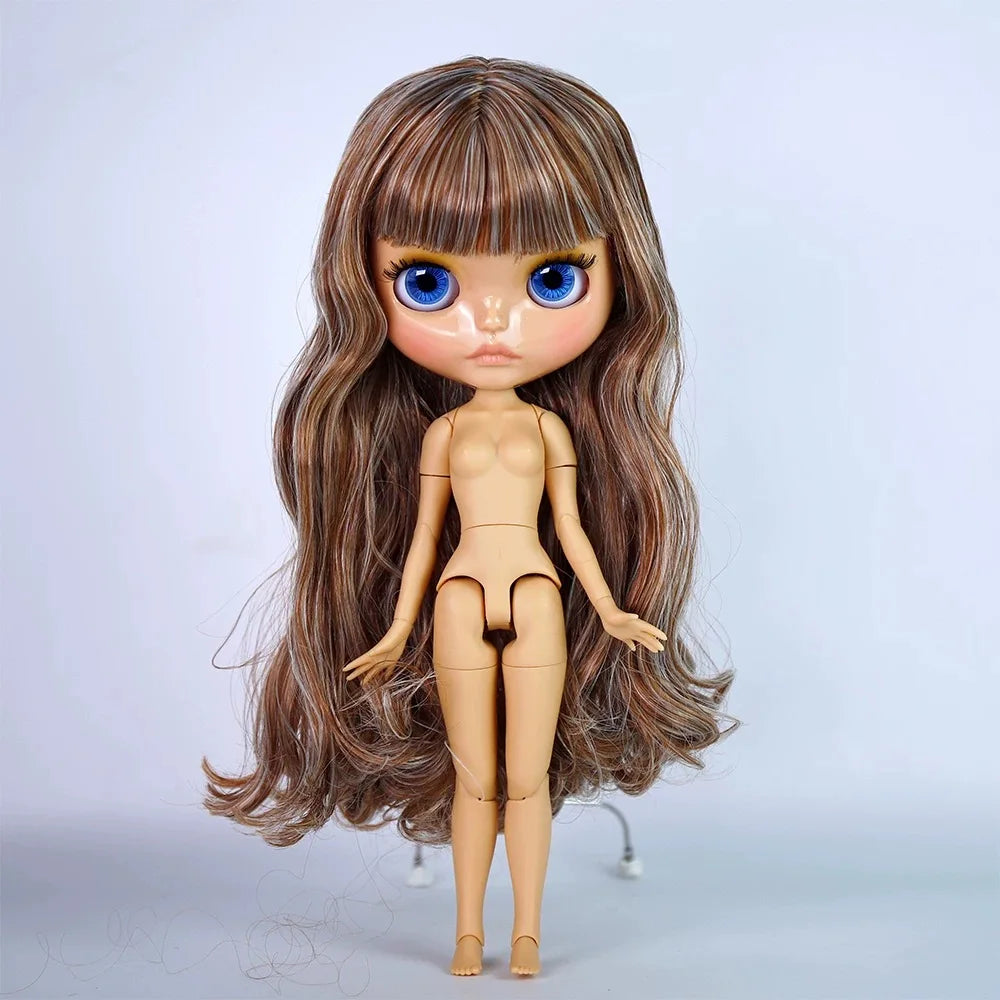 ICY DBS Blyth 30cm Doll Tan Skin Matte Face Glossy Face Pouting Lips 19 Joints Body Doll DIY Makeup Costume Doll Girls Gift Toy
