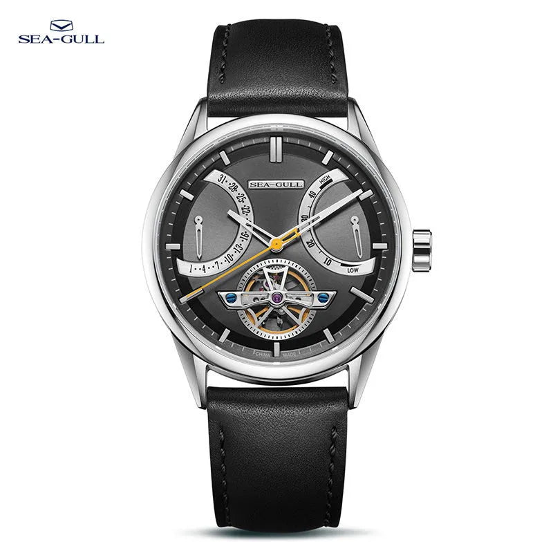 2023 NEW Seagull Automatic Mechanical Watch Men's Calendar Week Flywheel Men Wristwatch 50m Waterproof Business Watches 6128