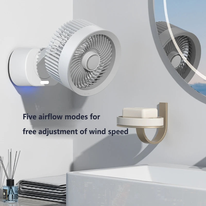Lenovo Portable Rechargeable USB Wall Hanging Fan Remote Control Folding Shaking Head Fan with Nightlight Air Cooler Household