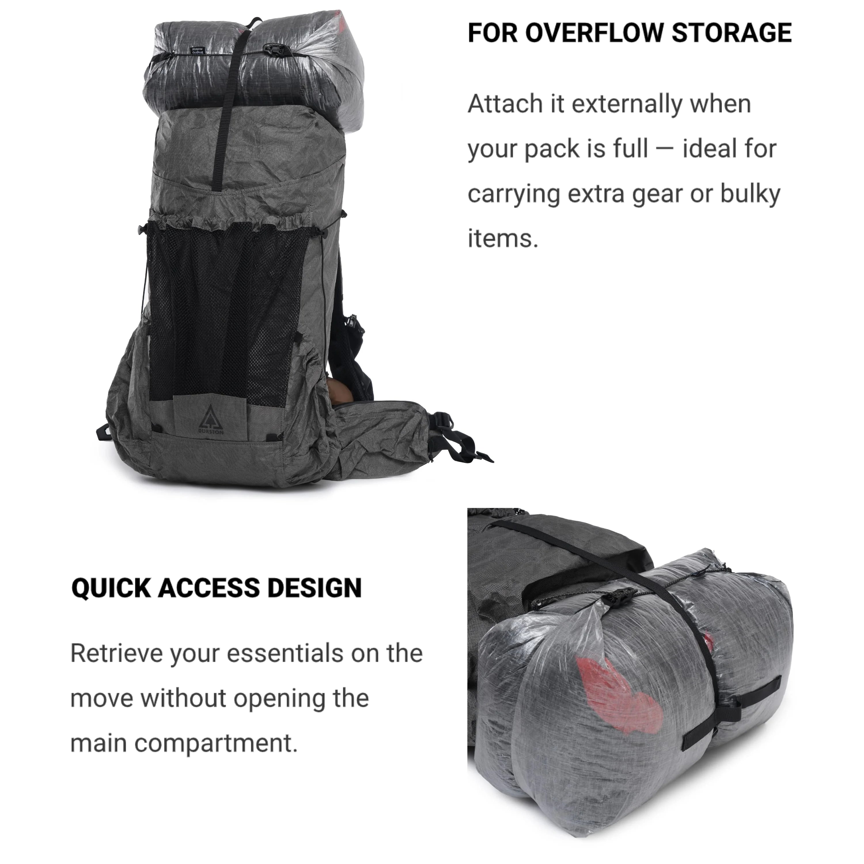 [HODR] Dyneema Compression Sack for Sleeping Bag Storage Sack DCF Waterproof Roll-Top for Sleeping Bags, Camping Gear Storage