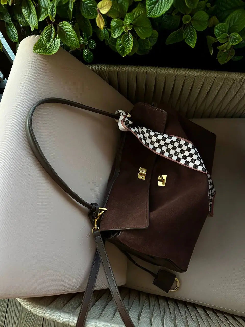 Winter Luxury Brand Women Bags Genuine Leather Brown Suede Women Totes Gold Buckle Women Shoulder Bags Fashion Women Handbags