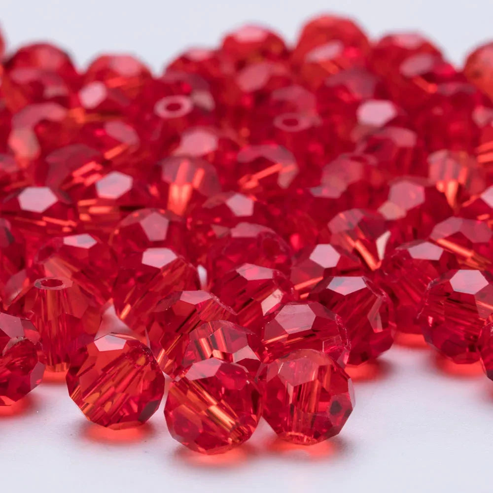 3 4 6 8mm Round Crystal Beads Faceted Transparent Glass Beads Loose Spacer Beads for Jewerly Making Needlework Bracelet Necklace