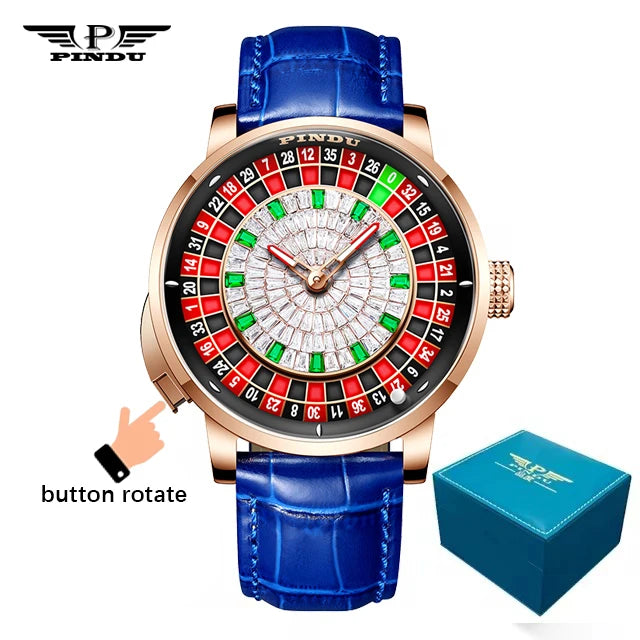 PINDU Roulette Table Table Ceramic Sphere Sapphire Waterproof Mechanical Watches Equipped With NH35A Movement For More Accuracy