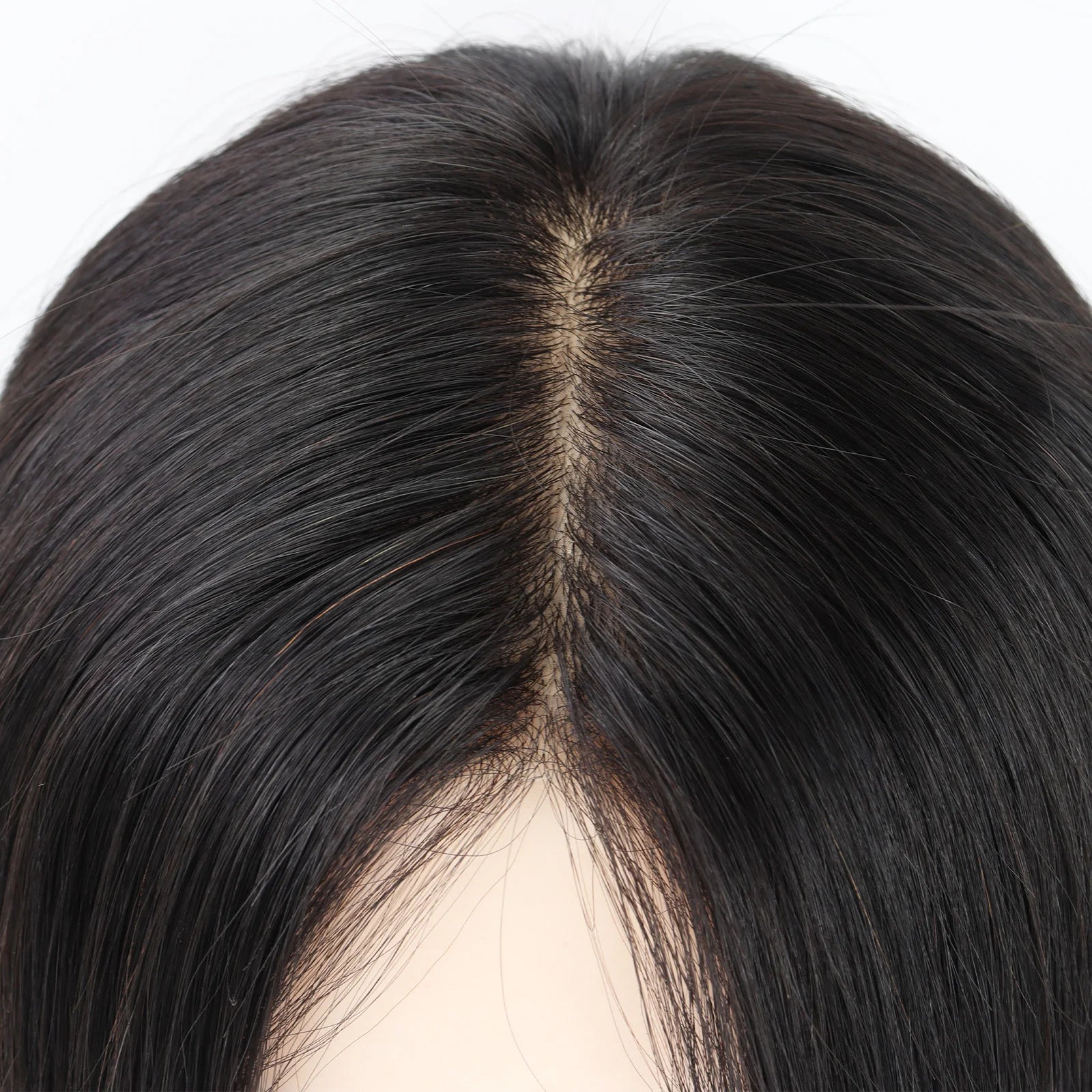 24" Real Virgin Human Hair Silk Top Wig Silk Base Wig with PU Around Natural Black for Women Natural Scalp Wig Soft Comfortable