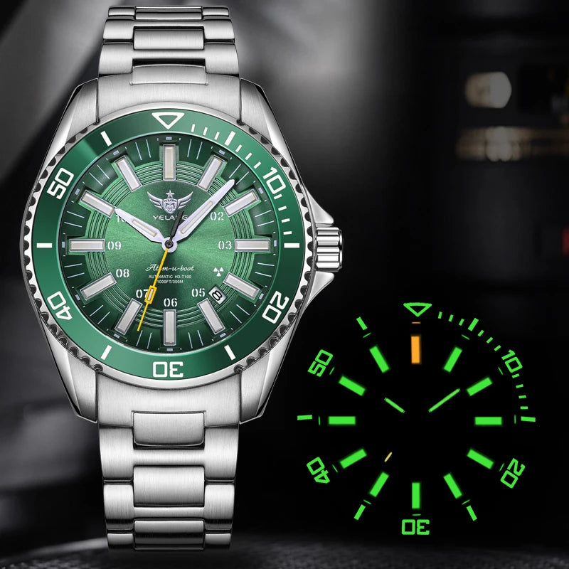YELANG V1032S 44MM NH35/NH36 Automatic Mechanical Man Watches 30ATM 300m Waterproof Dive Watches for Man Luminous Sapphire Reloj