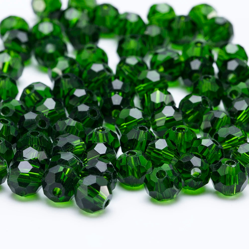 3 4 6 8mm Round Crystal Beads Faceted Transparent Glass Beads Loose Spacer Beads for Jewerly Making Needlework Bracelet Necklace