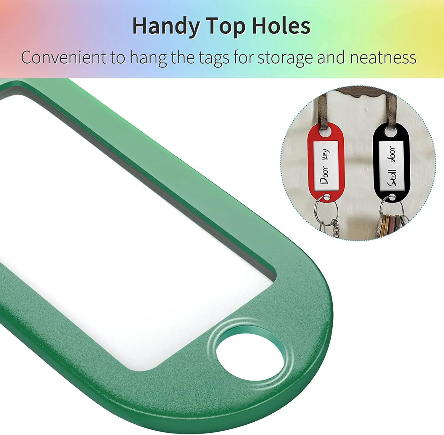 10-50pcs/lot Tough Plastic Key Tags with Split Ring Label Window for DIY Key Chain Kit Numbered Name Baggage Luggage Tags