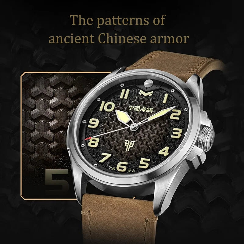 Seagull 43MM Men's Watch Automatic Mechanical Watches Luxury Top Brand Unique Rabbit Print Sapphire 100M Waterproof Clock 6153