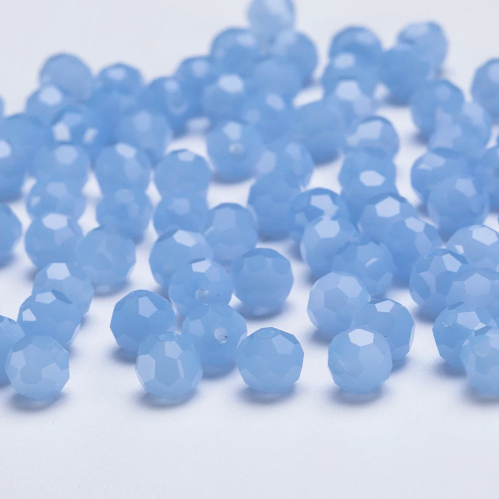 3 4 6 8mm Round Crystal Beads Faceted Transparent Glass Beads Loose Spacer Beads for Jewerly Making Needlework Bracelet Necklace