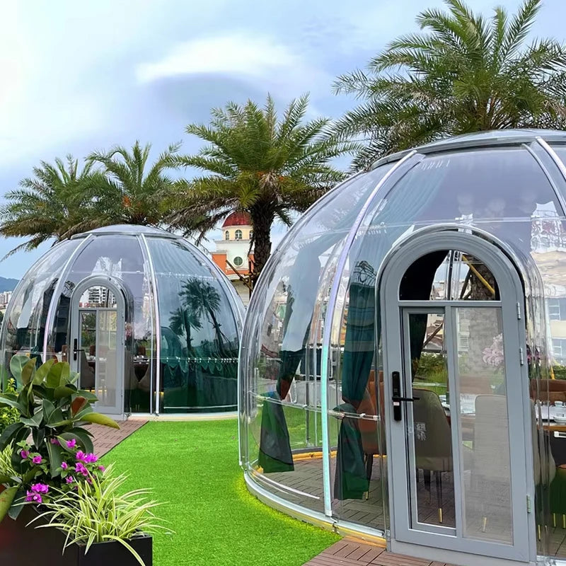 4m PC Dome Tent Outdoor Bubble Camping Transparent Starry Sky Tent Igloo Tent Waterproof Hotel Tent Versatile Applications