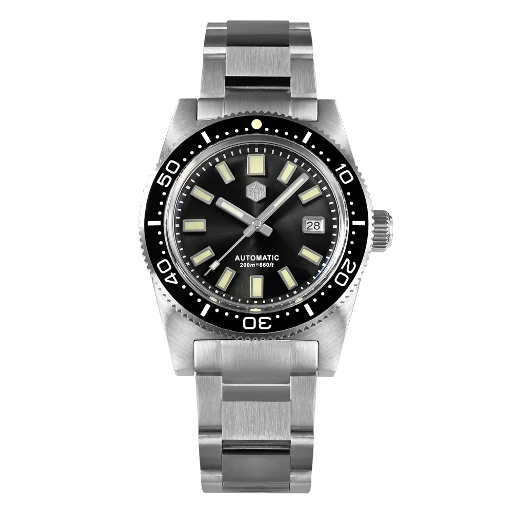 San Martin New 62mas 37mm Diver Mens Watch Classic Luxury Sapphire PT5000 SW200 Automatic Mechanical Watches Date 20Bar Luminous