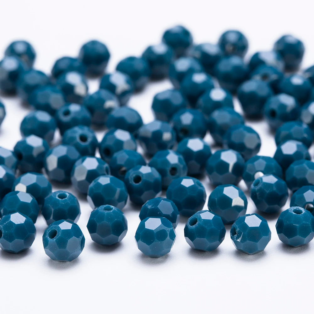 3 4 6 8mm Round Crystal Beads Faceted Transparent Glass Beads Loose Spacer Beads for Jewerly Making Needlework Bracelet Necklace