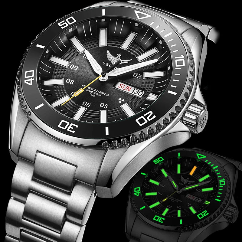 YELANG V1032S 44MM NH35/NH36 Automatic Mechanical Man Watches 30ATM 300m Waterproof Dive Watches for Man Luminous Sapphire Reloj